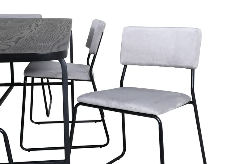 Unos Matgrupp 200 cm Rektangulär med 6 Kenth stolar - Svart - Möbler - Matplats - Matgrupp & matbord med stolar