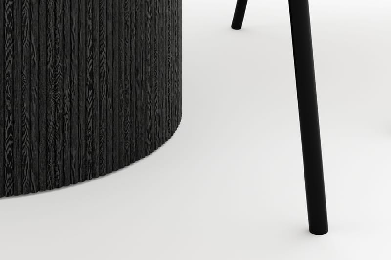 Uppveda Matbord 120 cm Rund med 4 Berit Stolar - Svart/Vit - Möbler - Matplats - Matgrupp & matbord med stolar