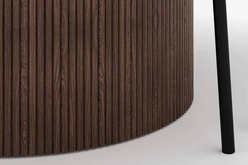 Uppveda Matbord 120 cm Rund med 4 Gemmiano Stolar - Brun - Möbler - Matplats - Matgrupp & matbord med stolar