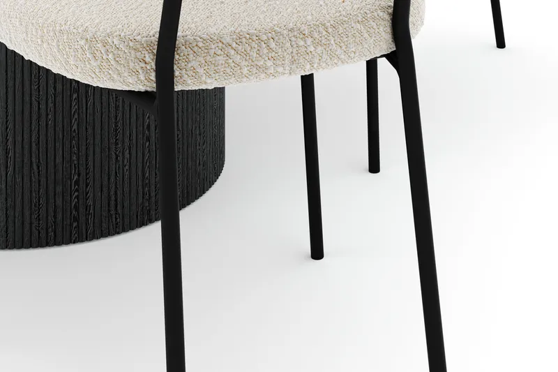 Uppveda Matbord 120 cm Rund med 4 Gemmiano Stolar - Svart/Vit - Möbler - Matplats - Matgrupp & matbord med stolar