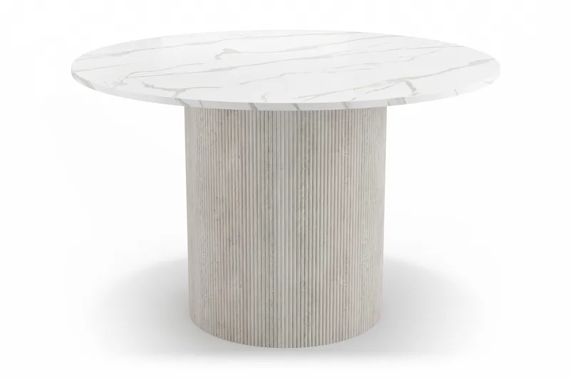 Uppveda Matbord 120 cm Rund med 4 Gemmiano Stolar - Vit - Möbler - Matplats - Matgrupp & matbord med stolar