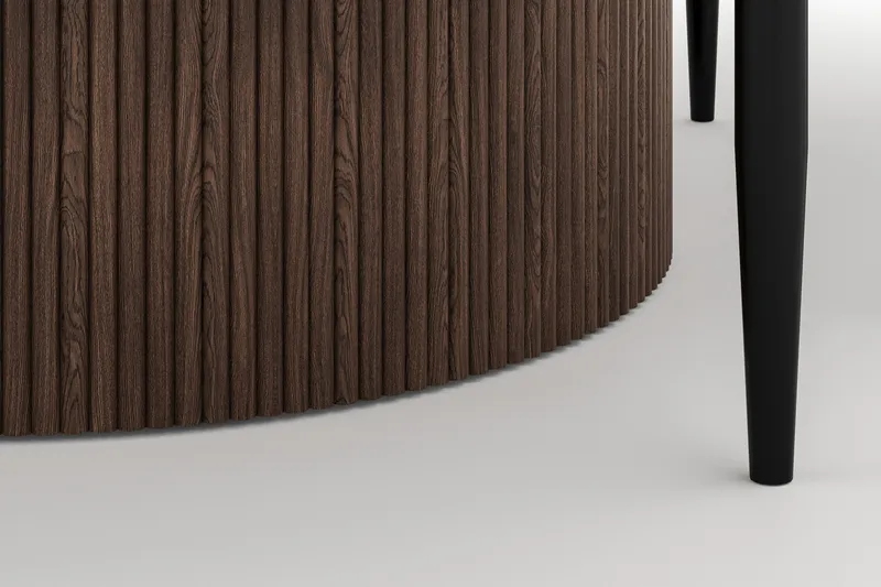 Uppveda Matbord 120 cm Rund med 4 Sawako Stolar - Brun - Möbler - Matplats - Matgrupp & matbord med stolar