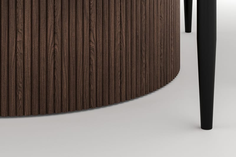 Uppveda Matbord 120 cm Rund med 4 Sawako Stolar - Brun - Möbler - Matplats - Matgrupp & matbord med stolar