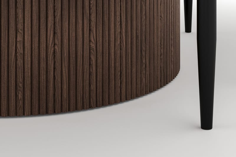 Uppveda Matbord 120 cm Rund med 4 Sawako Stolar - Brun - Möbler - Matplats - Matgrupp & matbord med stolar