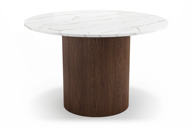 Uppveda Matbord 120 cm Rund med 4 Sawako Stolar - Brun - Möbler - Matplats - Matgrupp & matbord med stolar