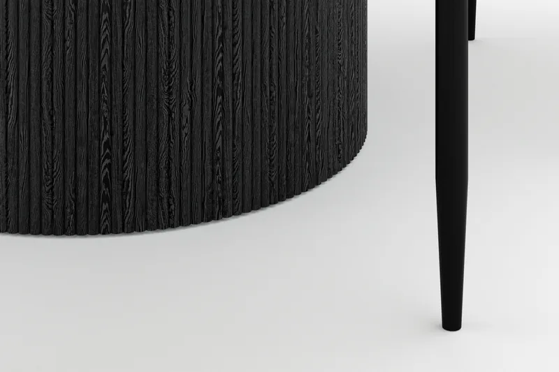 Uppveda Matbord 120 cm Rund med 4 Sawako Stolar - Svart/Vit - Möbler - Matplats - Matgrupp & matbord med stolar