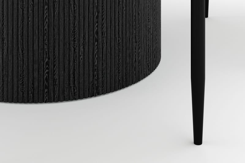 Uppveda Matbord 120 cm Rund med 4 Sawako Stolar - Svart/Vit - Möbler - Matplats - Matgrupp & matbord med stolar