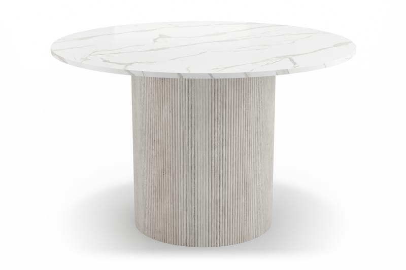 Uppveda Matbord 120 cm Rund med 4 Sawako Stolar - Vit - Möbler - Matplats - Matgrupp & matbord med stolar