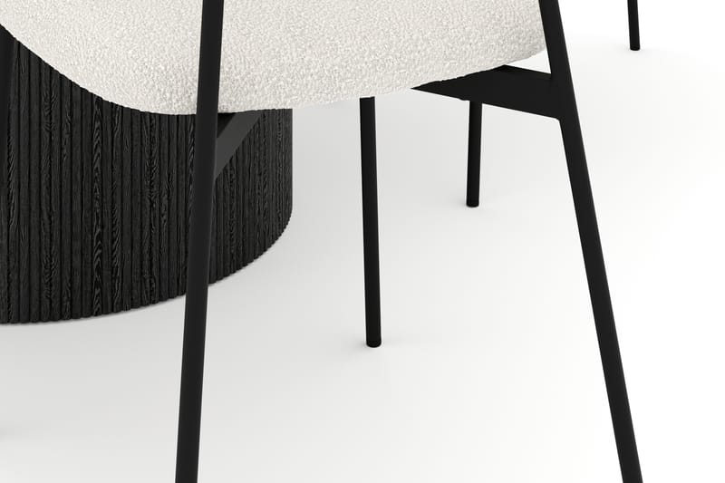 Uppveda Matbord 120 cm Rund med 4 st Lowe Matstol|Bouclear - Svart/Vit - Möbler - Matplats - Matgrupp & matbord med stolar