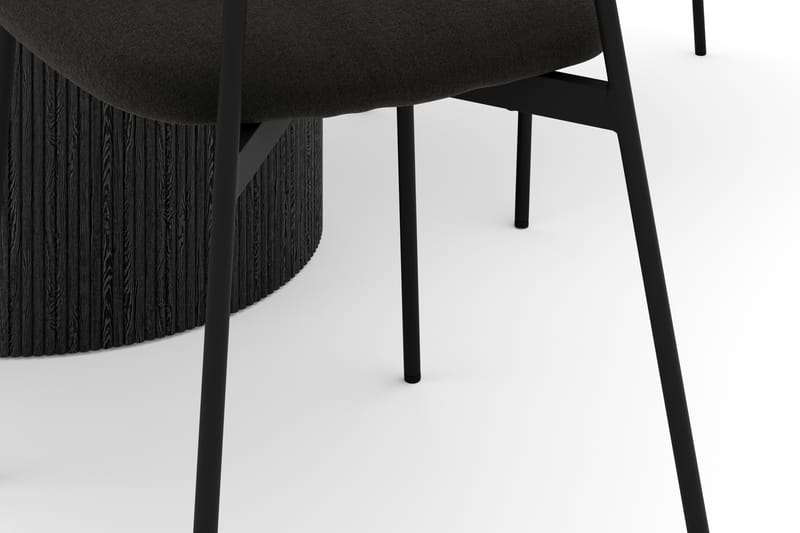 Uppveda Matbord 120 cm Rund med 4 st Lowe Matstol|Svartar - Svart/Vit - Möbler - Matplats - Matgrupp & matbord med stolar