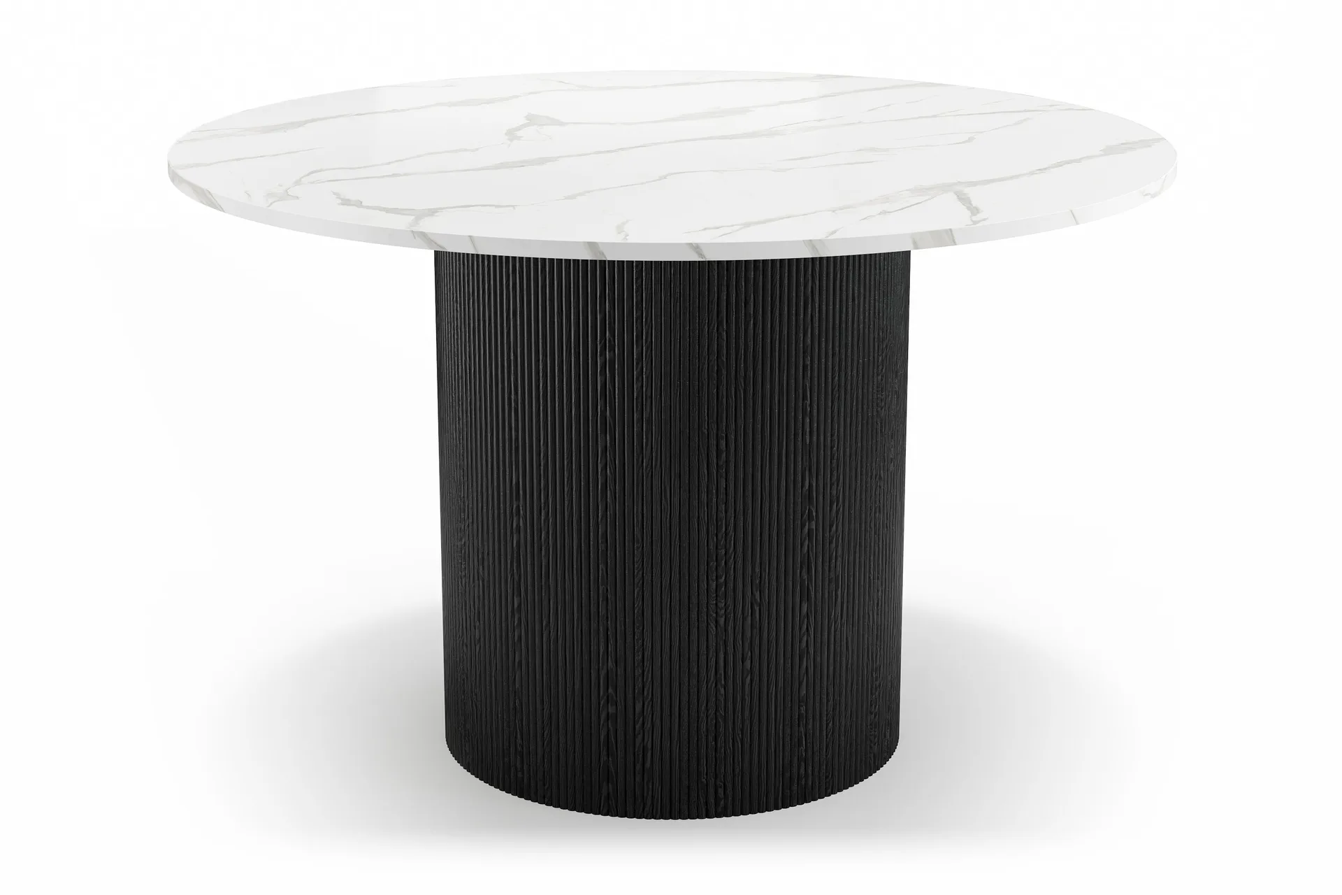 uppveda matbord 120 cm rund - svart/vit