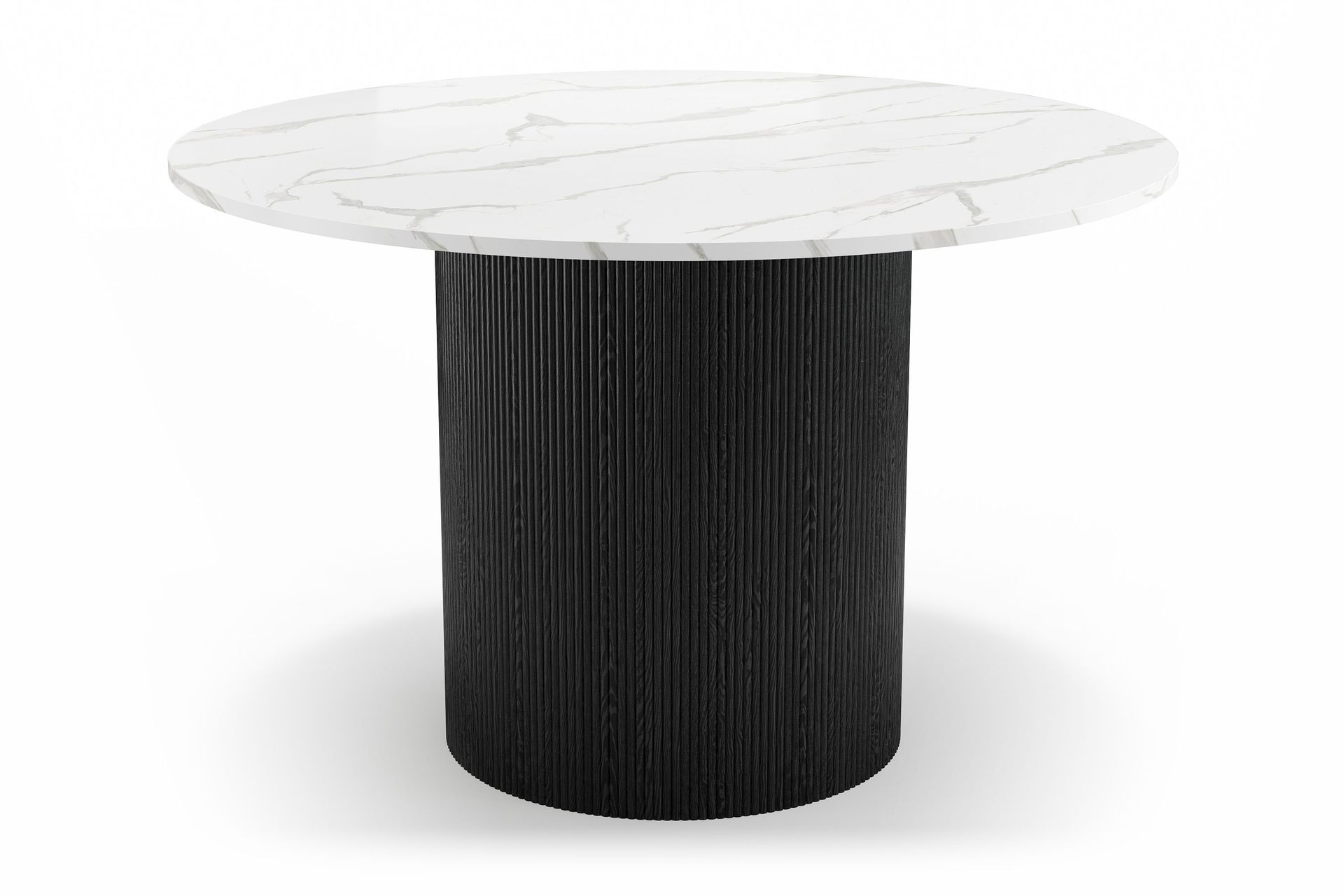 uppveda matbord 120 cm rund - svart/vit