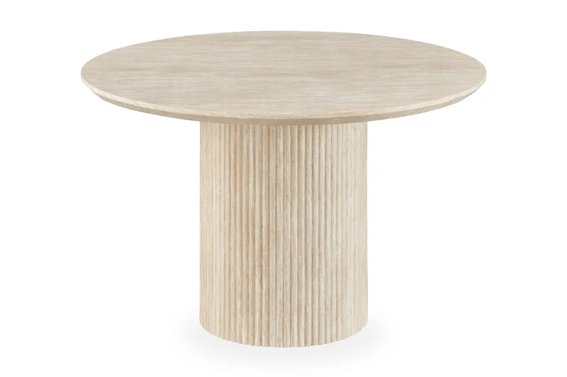 Uppveda Matbord Runt 120 cm med 4 Sawako Stolar - Beige - Möbler - Matplats - Matgrupp & matbord med stolar