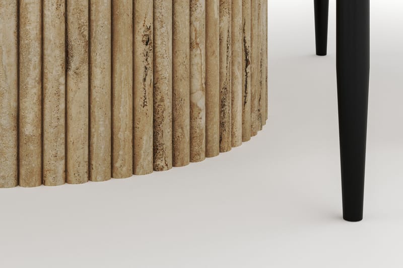 Uppveda Matbord Runt 120 cm med 4 Sawako Stolar - Beige - Möbler - Matplats - Matgrupp & matbord med stolar