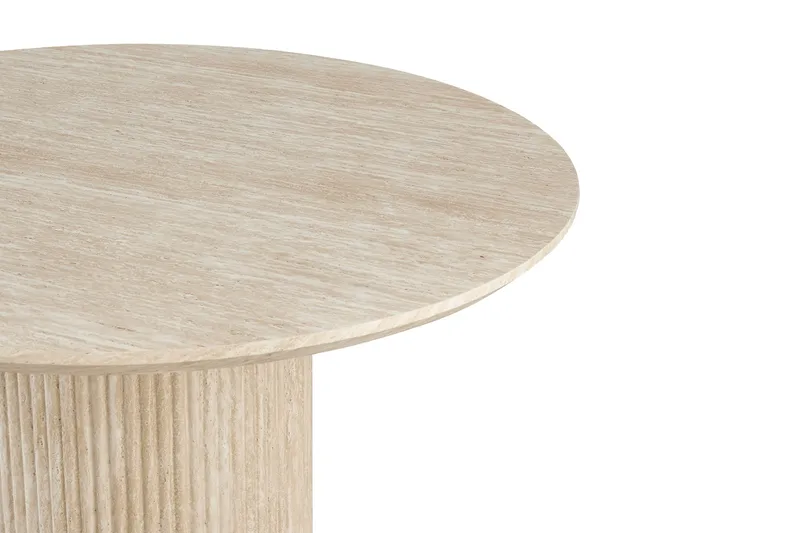 Uppveda Matbord Runt 120 cm Travertin utseende - Beige - Möbler - Matplats - Matbord & köksbord