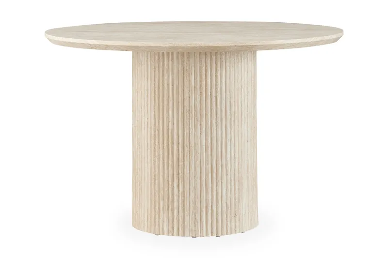 Uppveda Matbord Runt 120 cm Travertin utseende - Beige - Möbler - Matplats - Matbord & köksbord