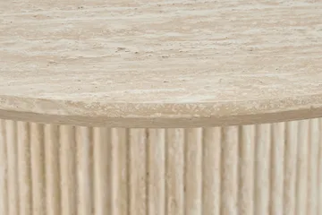 Uppveda Matbord Runt 120 cm Travertin utseende - Beige - Möbler - Matplats - Matbord & köksbord