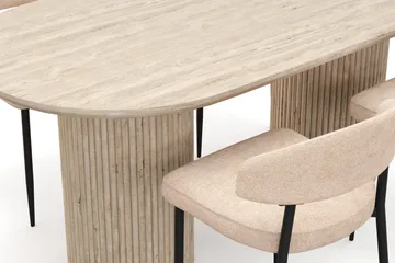 Uppveda Matbord Travetin utseende med 4 st Jairam Matstolar - Beige - Möbler - Matplats - Matgrupp & matbord med stolar
