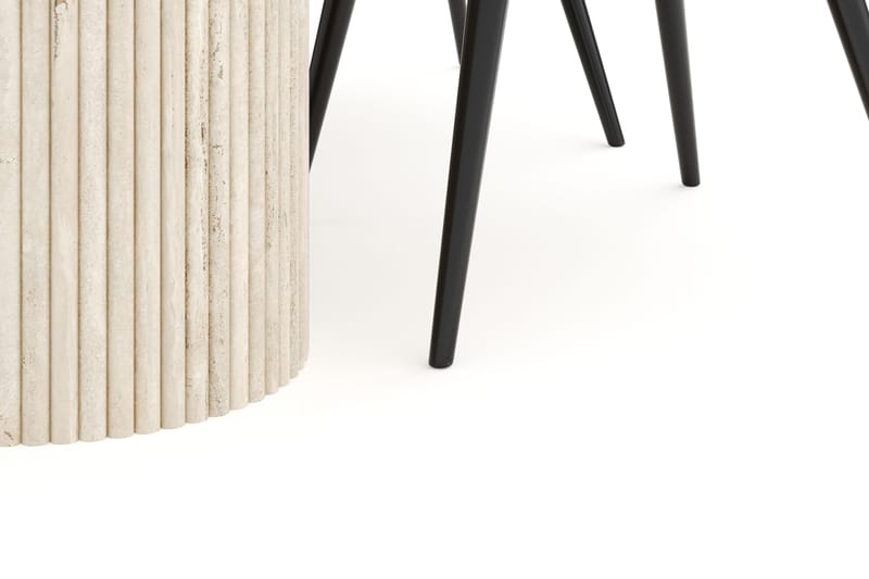 Uppveda Matgrupp 180 cm Oval med 4 Valeri Sammetsstolar - Travetin - Möbler - Matplats - Matgrupp & matbord med stolar