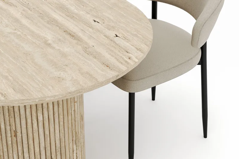 Uppveda Ovalt Matbord 180x90 cm med 4 Sawako Stolar - Beige - Möbler - Matplats - Matgrupp & matbord med stolar