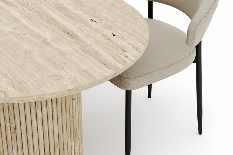 Uppveda Ovalt Matbord 180x90 cm med 4 Sawako Stolar - Beige - Möbler - Matplats - Matgrupp & matbord med stolar