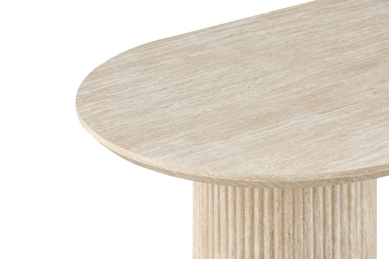 Uppveda Ovalt Matbord 180x90 cm Travertin Utseende - Beige - Möbler - Matplats - Matbord & köksbord