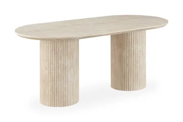 Uppveda Ovalt Matbord 180x90 cm Travertin Utseende - Beige - Möbler - Matplats - Matbord & köksbord