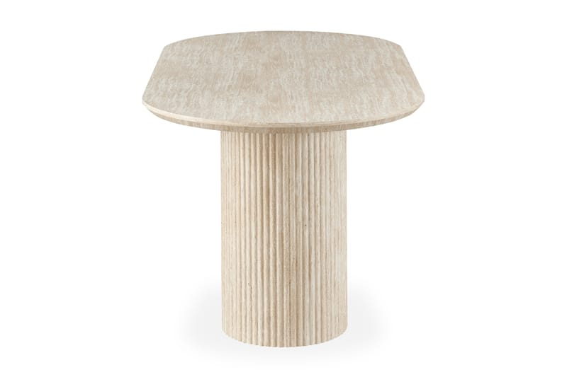 Uppveda Ovalt Matbord 180x90 cm Travertin Utseende - Beige - Möbler - Matplats - Matbord & köksbord