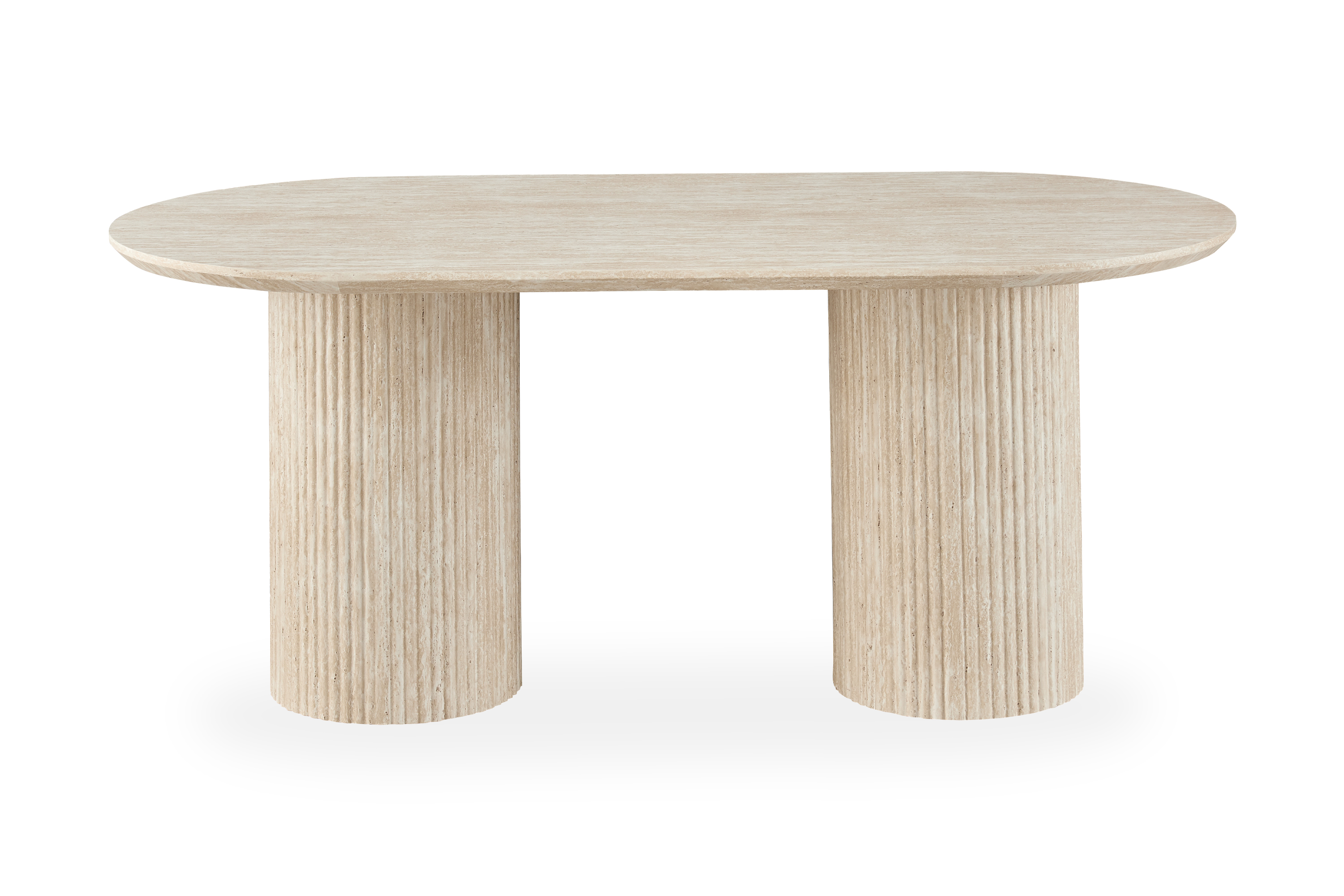 uppveda ovalt matbord 180x90 cm travertin utseende -