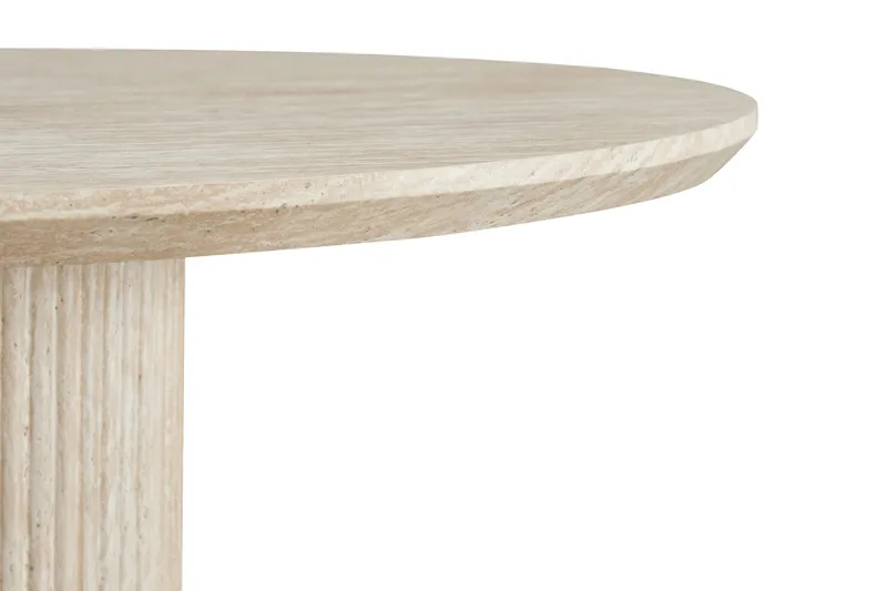 Uppveda Runt Matbord 120 cm med Travertinutseende - Beige - Möbler - Matplats - Matbord & köksbord
