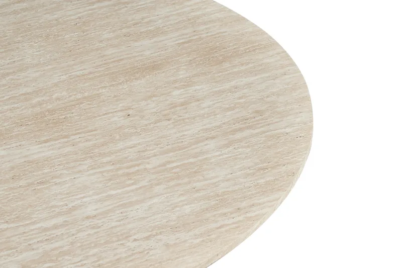 Uppveda Runt Matbord 120 cm med Travertinutseende - Beige - Möbler - Matplats - Matbord & köksbord