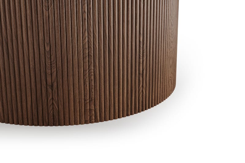 Uppveda Runt Matbord 120 cm med Valnöts- och Travertinutseende - Brun - Möbler - Matplats - Matbord & köksbord