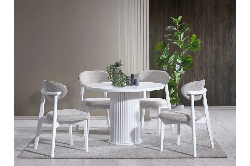 Uvudhulash Matbord 100 cm Rund - Vit - Möbler - Matplats - Matbord & köksbord