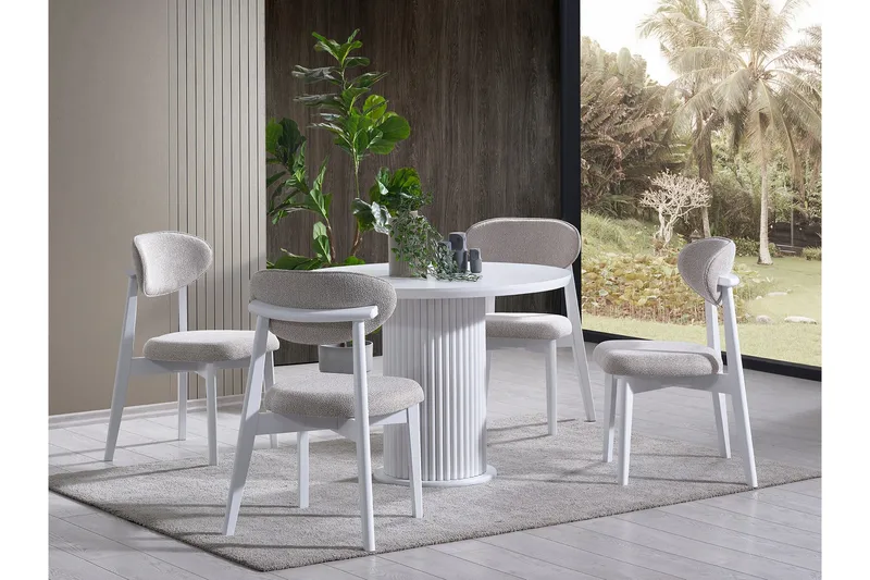 Uvudhulash Matbord 100 cm Rund - Vit - Möbler - Matplats - Matbord & köksbord