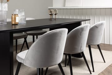 Vail Matbord 200 cm med 6 Velvet Köksstol Sammet - Möbler - Matplats - Matgrupp & matbord med stolar