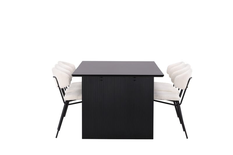 Vail Matgrupp 200 cm Rektangulär med 6 Chico Stolar - Svart - Möbler - Matplats - Matgrupp & matbord med stolar