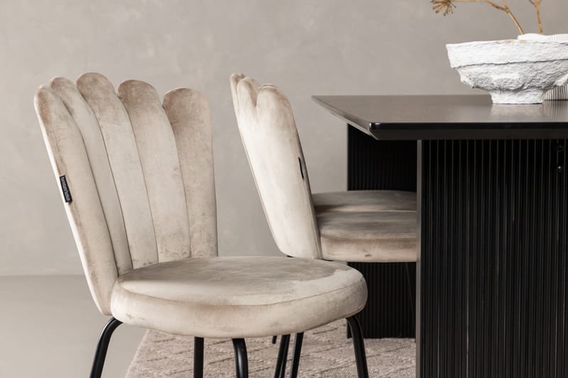 Vail Matgrupp 200 cm Rektangulär med 6 Limhamn stolar - Beige - Möbler - Matplats - Matgrupp & matbord med stolar