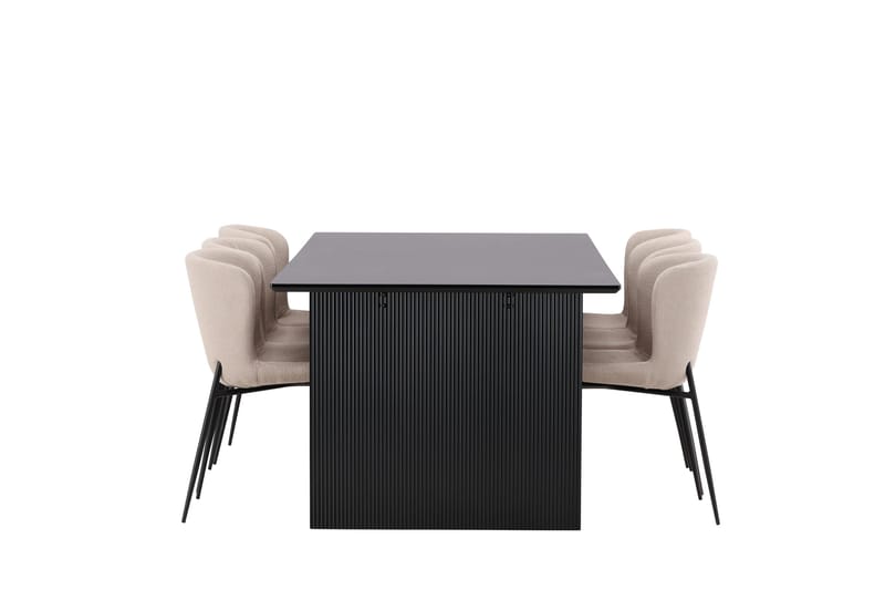 Vail Matgrupp 200 cm Rektangulär med 6 Modesto stolar - Beige - Möbler - Matplats - Matgrupp & matbord med stolar