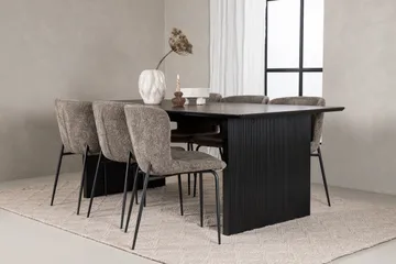 Vail Matgrupp 200 cm Rektangulär med 6 Modesto stolar - Svart - Möbler - Matplats - Matgrupp & matbord med stolar