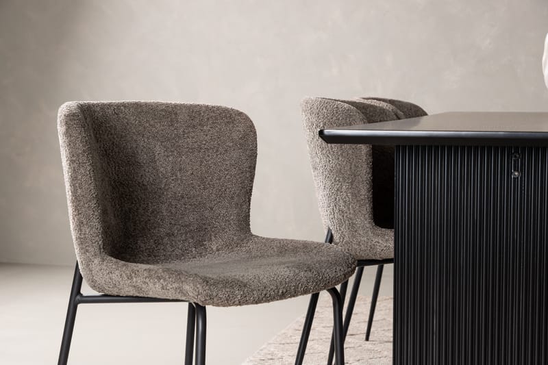 Vail Matgrupp 200 cm Rektangulär med 6 Modesto stolar - Svart - Möbler - Matplats - Matgrupp & matbord med stolar