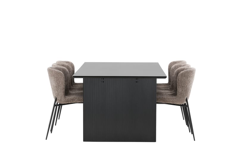 Vail Matgrupp 200 cm Rektangulär med 6 Modesto stolar - Svart - Möbler - Matplats - Matgrupp & matbord med stolar