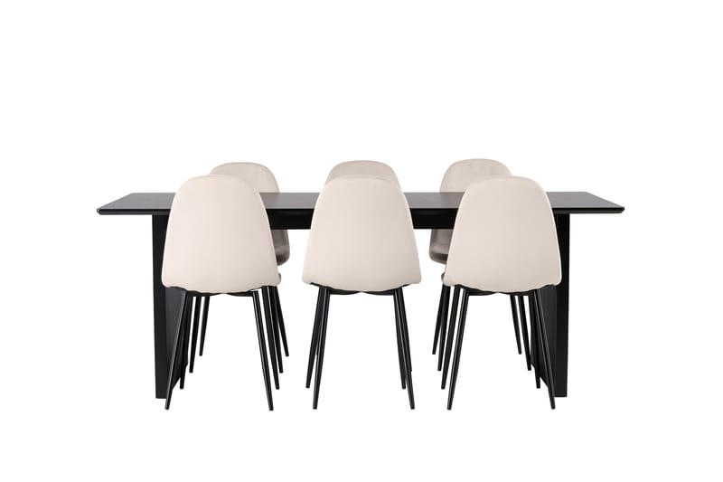 Vail Matgrupp 200 cm Rektangulär med 6 Polar stolar - Beige - Möbler - Matplats - Matgrupp & matbord med stolar