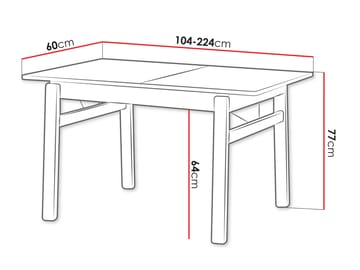 Valden Utdragbart Rektangulärt Matbord 104–224 cm i Trä med Ekutseende - Brun - Möbler - Matplats - Matbord & köksbord