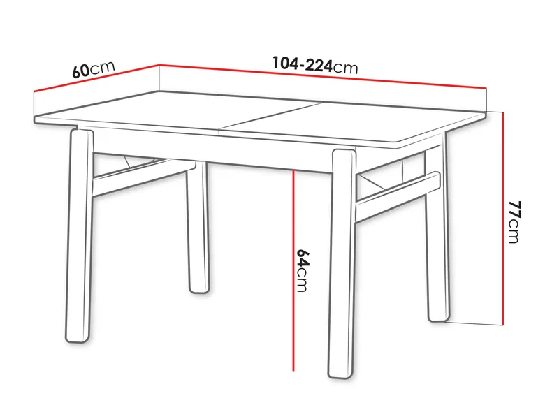Valden Utdragbart Rektangulärt Matbord 104–224 cm i Trä med Ekutseende - Brun - Möbler - Matplats - Matbord & köksbord