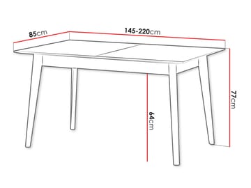 Valden Utdragbart Rektangulärt Matbord 145 cm med Ljus Ek-utseende - Brun - Möbler - Matplats - Matbord & köksbord