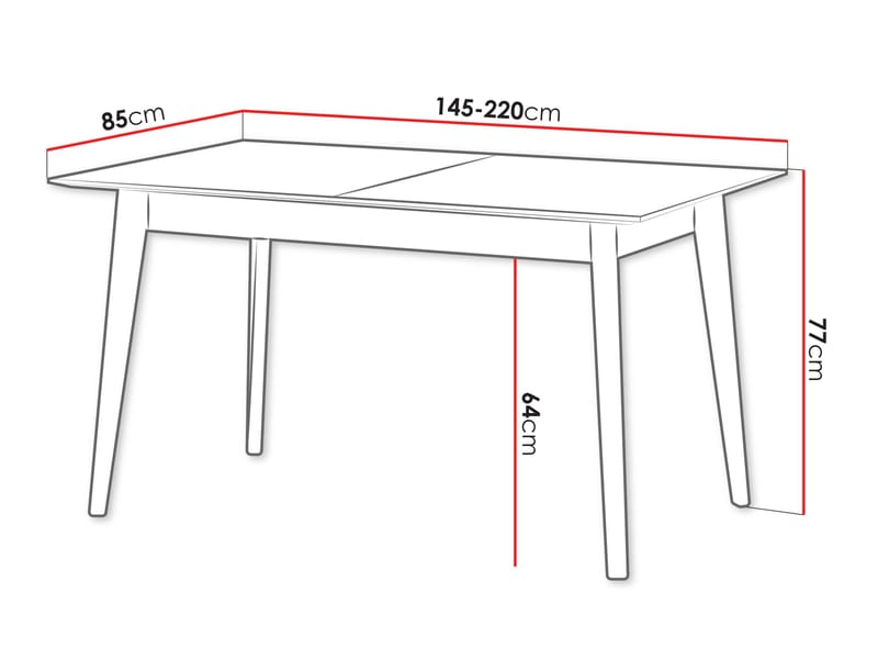 Valden Utdragbart Rektangulärt Matbord 145 cm med Ljus Ek-utseende - Brun - Möbler - Matplats - Matbord & köksbord