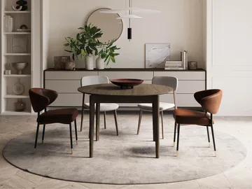 Valden Utdragbart Runt Matbord 120–240 cm i Trä med Ekutseende - Brun - Möbler - Matplats - Matbord & köksbord