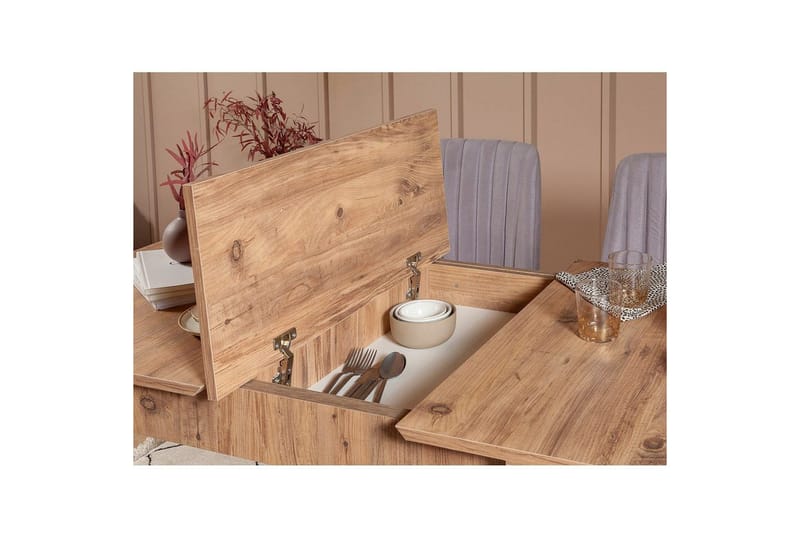 Valsot Matgrupp 129 cm Rektangulär - Natur/Grå - Möbler - Matplats - Matgrupp & matbord med stolar