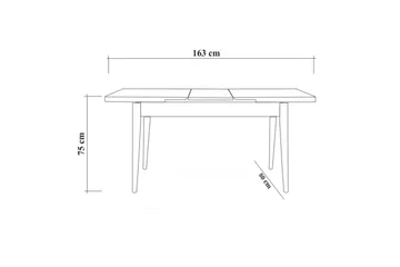 Valsot Matgrupp 129 cm Rektangulär - Natur/Grå - Möbler - Matplats - Matgrupp & matbord med stolar