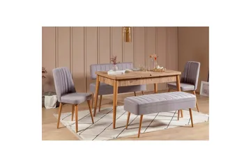 Valsot Matgrupp 129 cm Rektangulär - Natur/Grå - Möbler - Matplats - Matgrupp & matbord med stolar